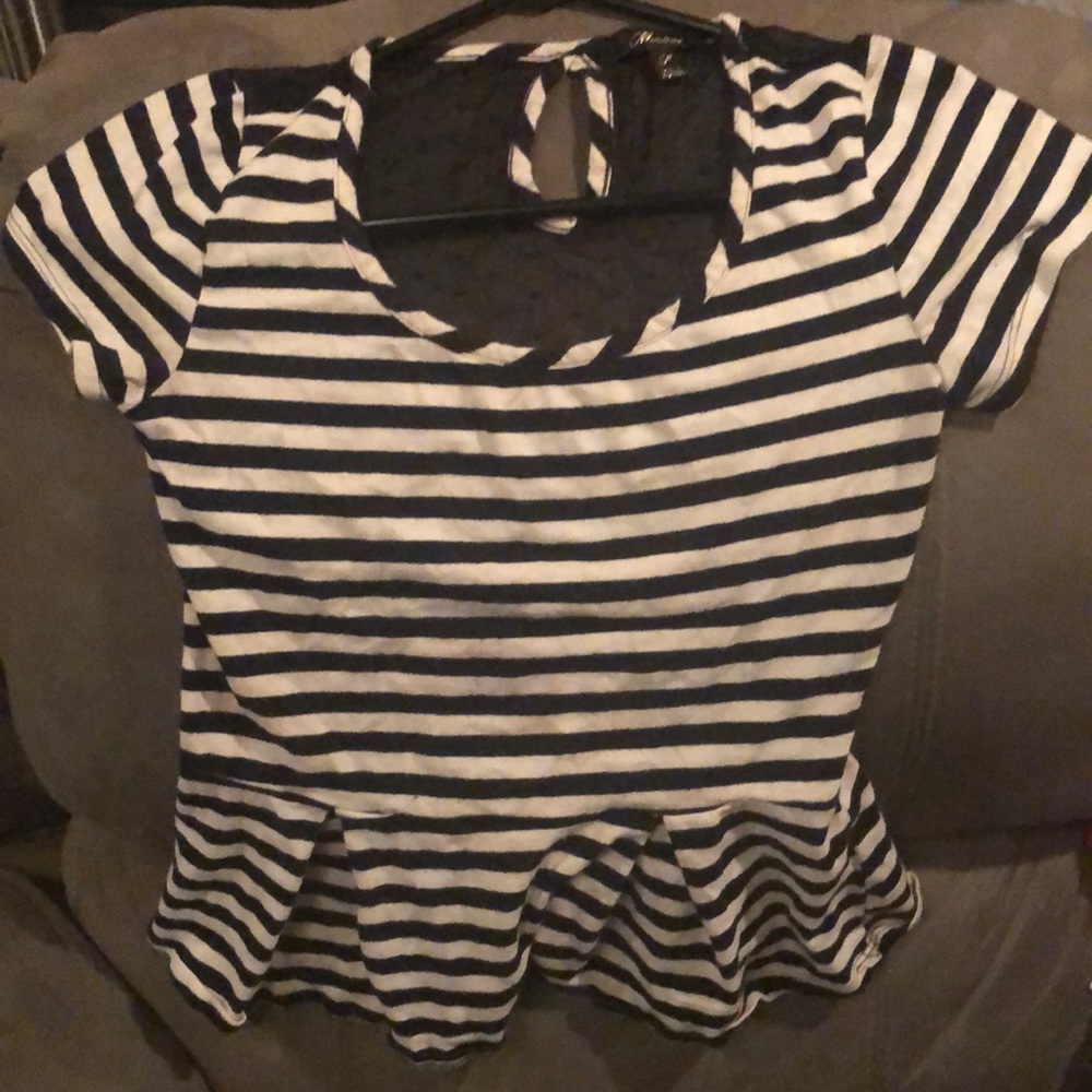 Striped transparent back shirt